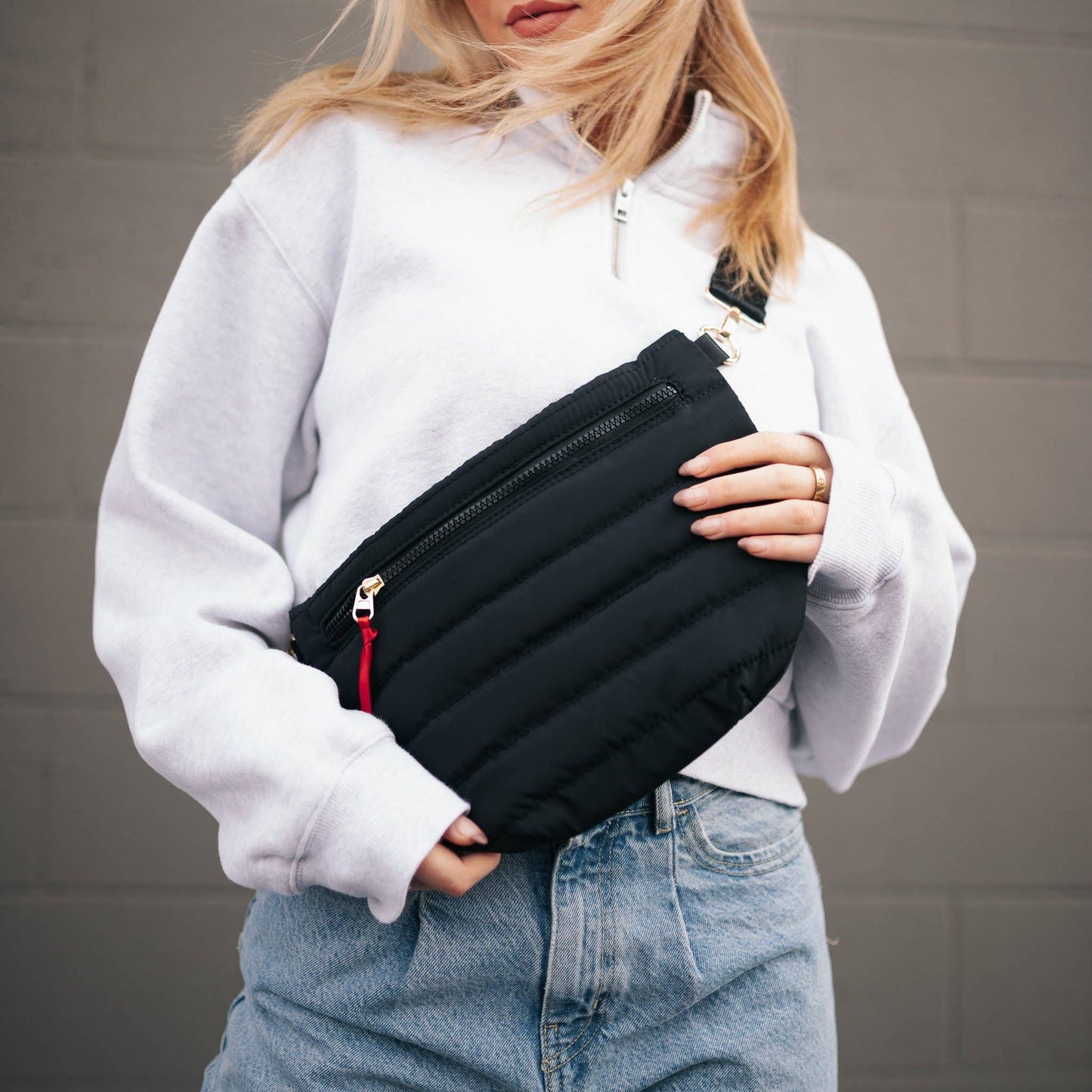 Jolie Puffer Belt Bag: Black