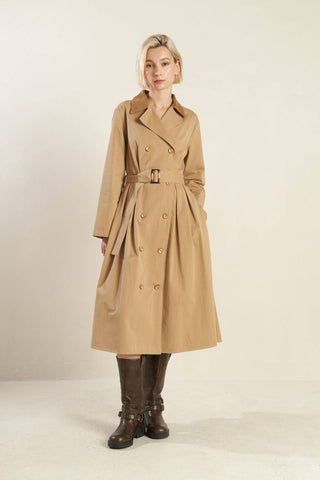 Falling Leaves Woven Midi Trench Coat - ONLINE ONLY