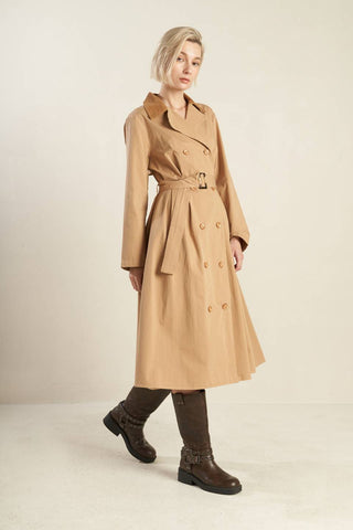 Falling Leaves Woven Midi Trench Coat - ONLINE ONLY