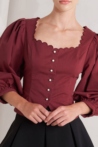 Amour Scallop Woven Top - ONLINE ONLY