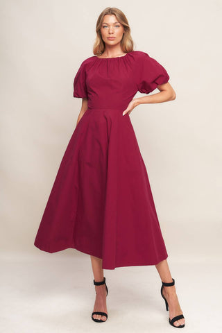 Crimson Romance Midi Dress - ONLINE ONLY