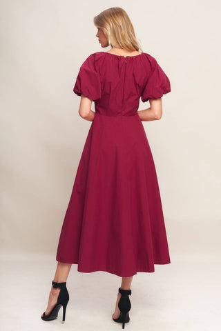 Crimson Romance Midi Dress - ONLINE ONLY