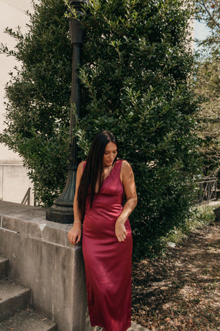 Burgundy Midi Dress