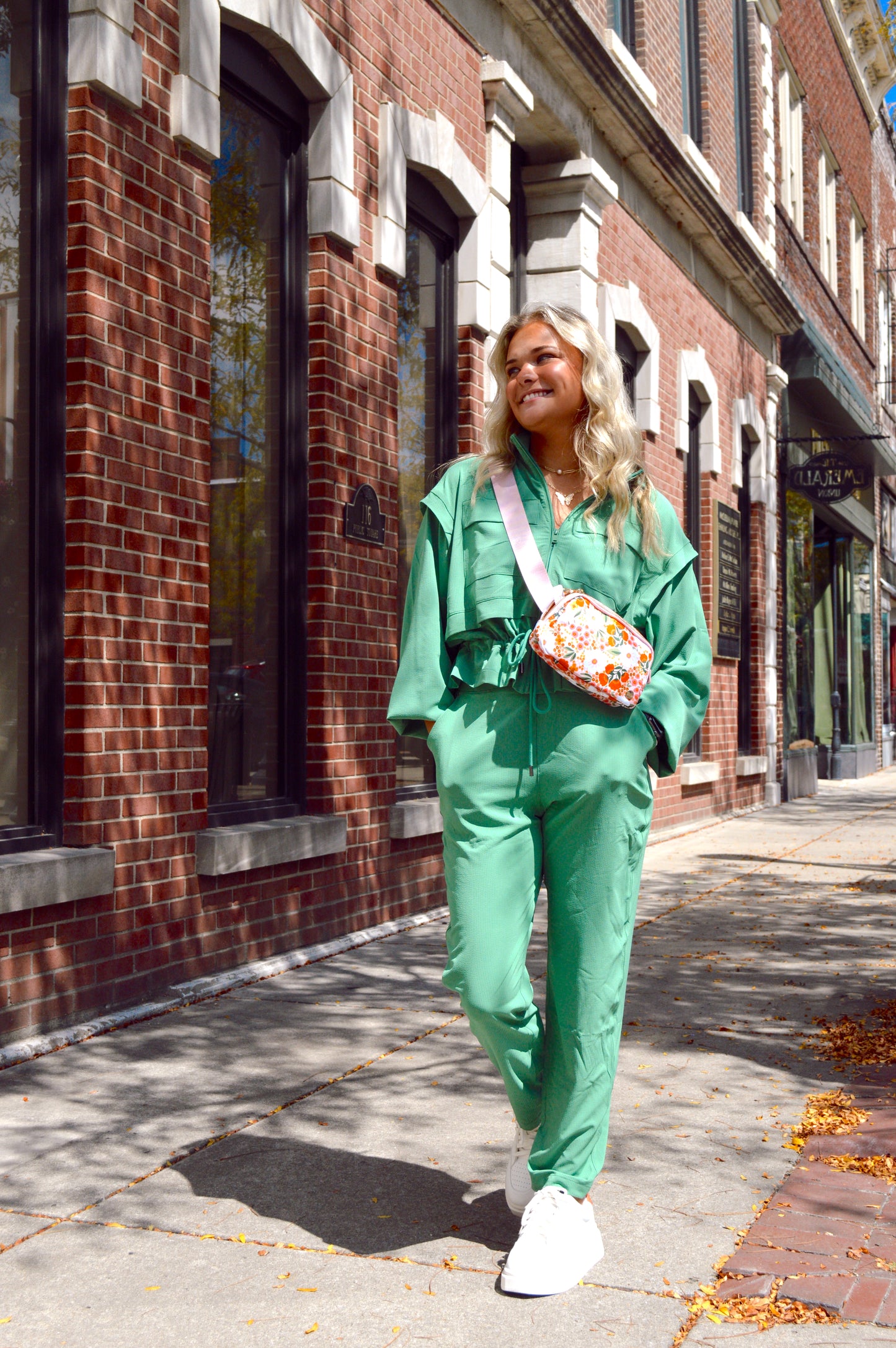 Green Crinkle Cropped Jacket