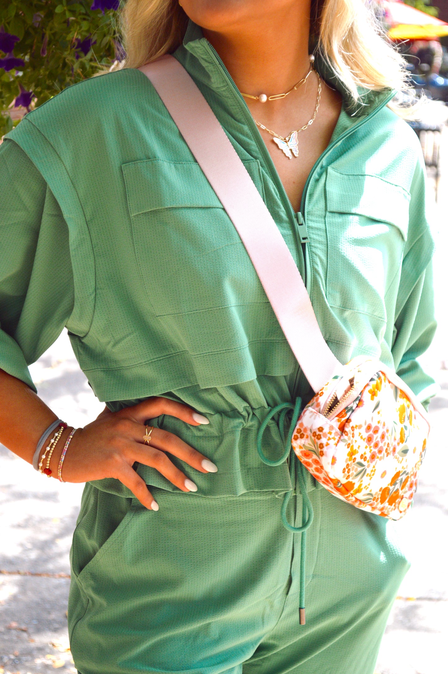 Green Crinkle Cropped Jacket