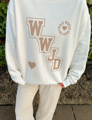 WWJD Varsity Unisex Crewneck - ONLINE ONLY