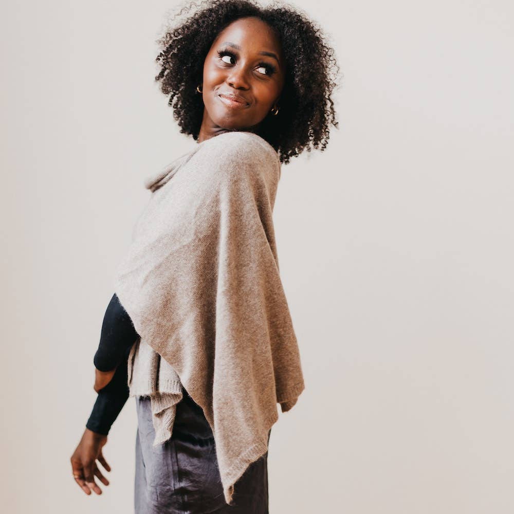 Cassidy Cashmere Wrap: Mocha