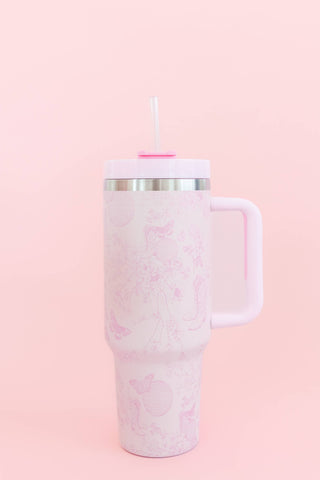Pink Disco Cowgirl Toile 40oz Tumbler