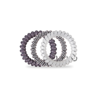 Spiral Hair Coils | Large | Silver Flames Hair Ties