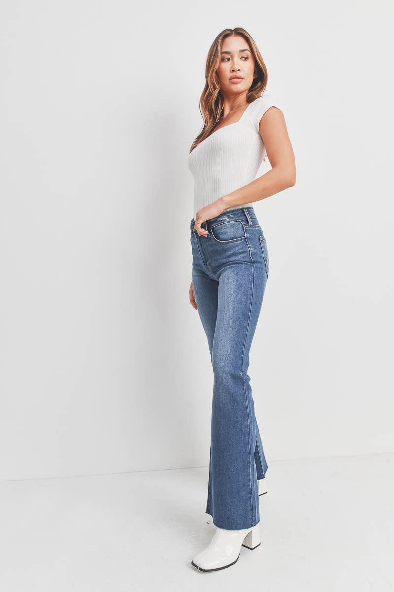 Flare with Hem Detail Jeans