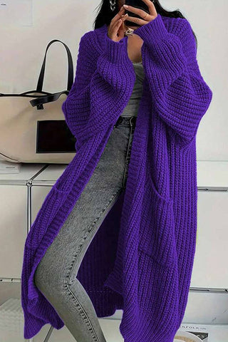 Oversized Open-Front Knit Cardigan