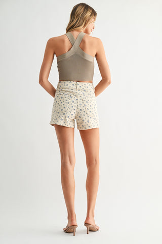 Flora Denim Shorts