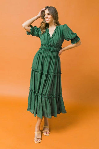 A solid midi dress-AD2515