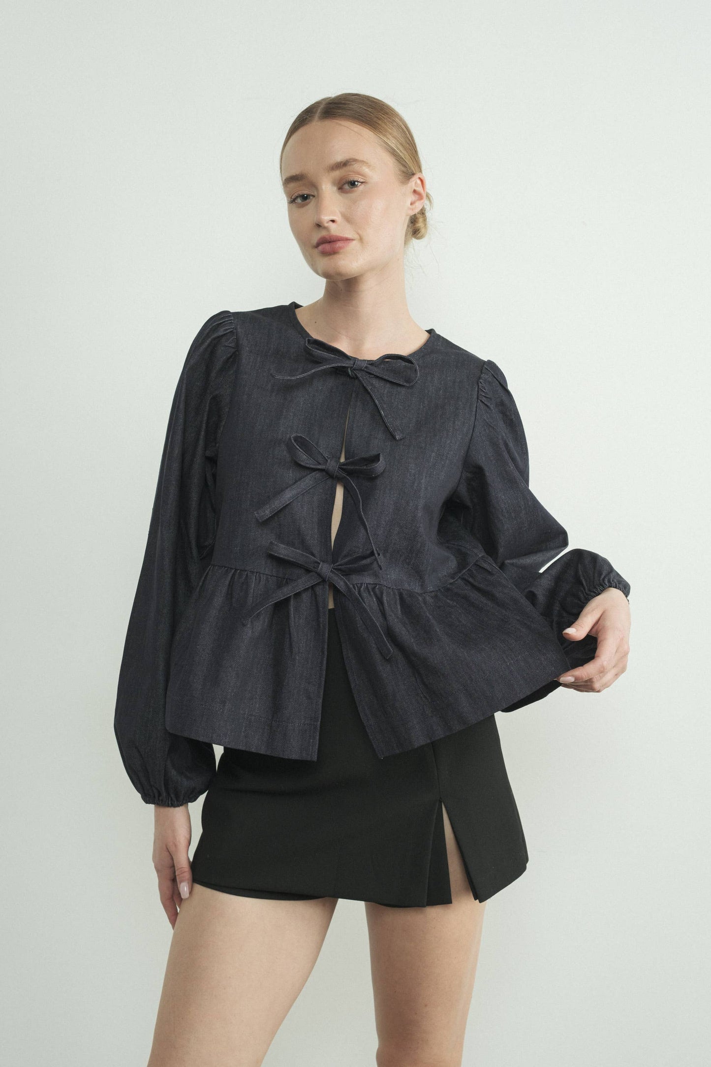 Sienna Peplum Denim Top