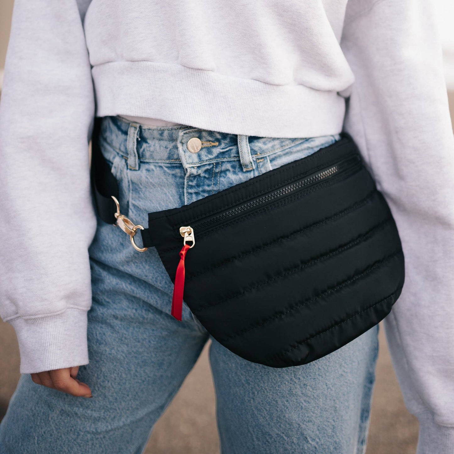 Jolie Puffer Belt Bag: Black