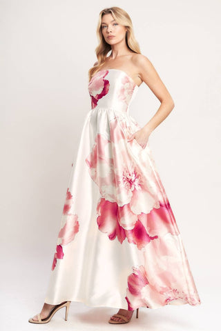 Ivory Coral Maxi Dress