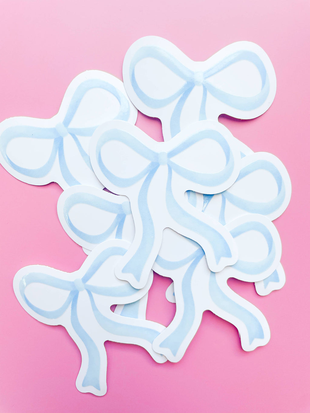 Watercolor Blue Bow Sticker – Honey and Suede