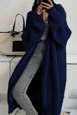 Oversized Open-Front Knit Cardigan