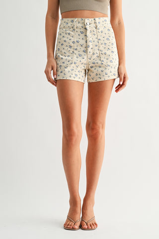 Flora Denim Shorts