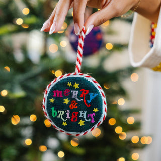 Merry & Bright Needlepoint Ornament