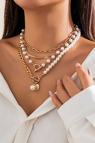 Charm Layered Pearl Necklace