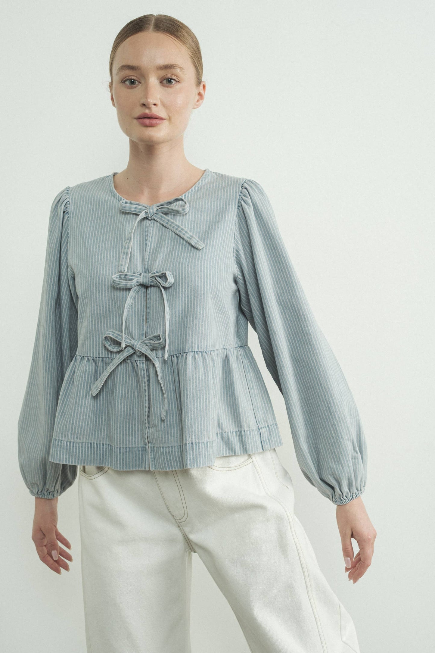 Sienna Peplum Denim Top