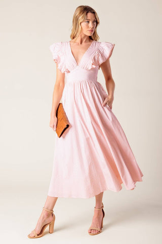 A striped woven midi dress - ID22256
