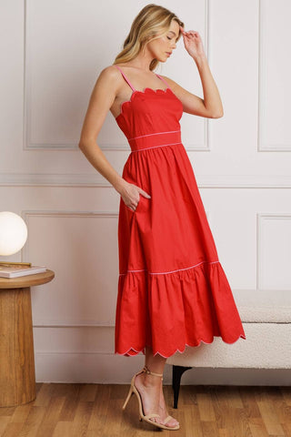 A solid woven midi dress - ID22030