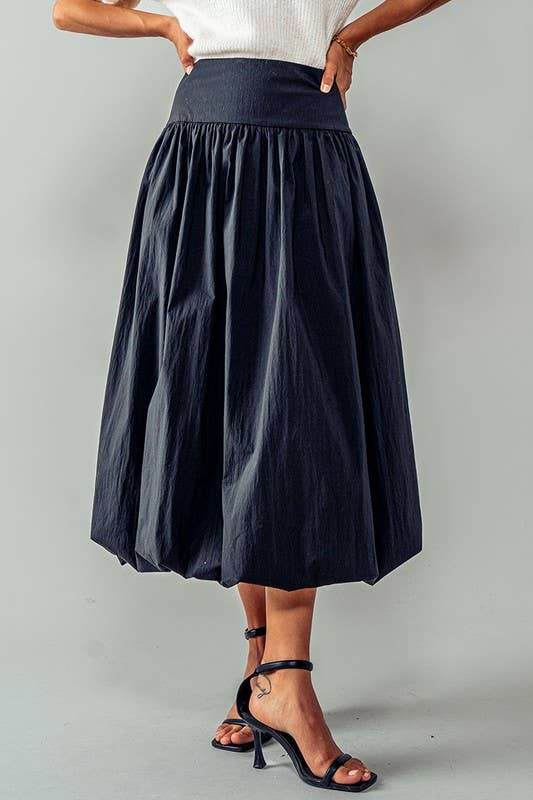 Eclipse Crescent Balloon Midi Skirt