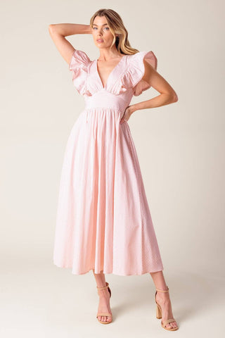 A striped woven midi dress - ID22256