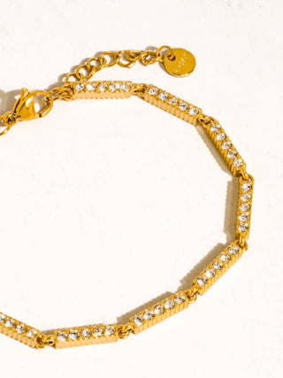 Tamsin 18K Gold Non-Tarnish CZ Tennis Chain Bracelet