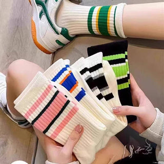 Striped Color Block Casual Socks DP25A429