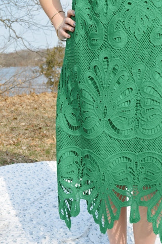 Fresh Green Eyelet Dress