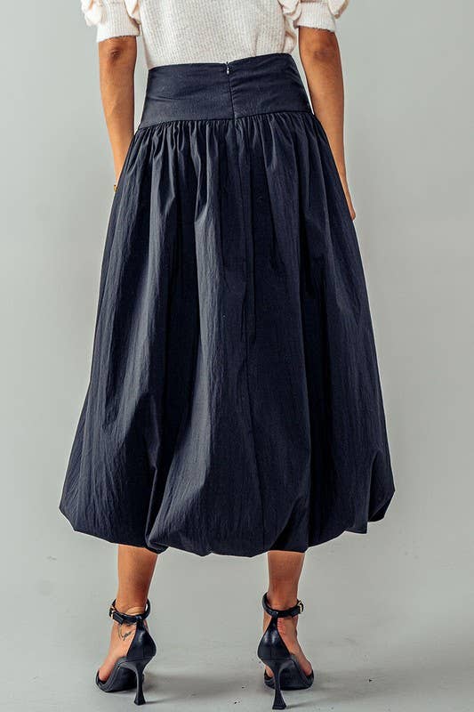 Eclipse Crescent Balloon Midi Skirt