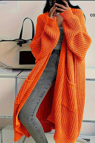 Oversized Open-Front Knit Cardigan