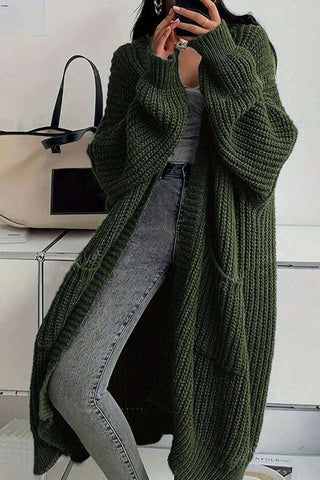 Oversized Open-Front Knit Cardigan