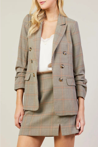 Brown Plaid Blazer