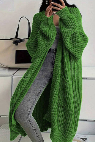 Oversized Open-Front Knit Cardigan