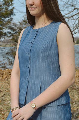 Denim Striped Vest Top