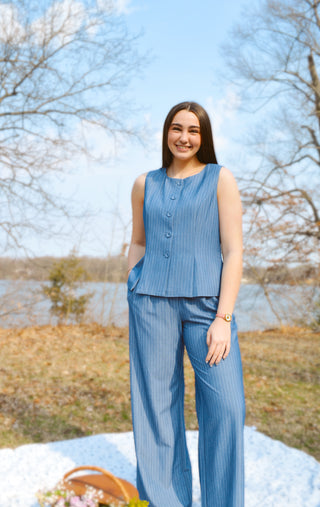 Denim Stripe Trousers