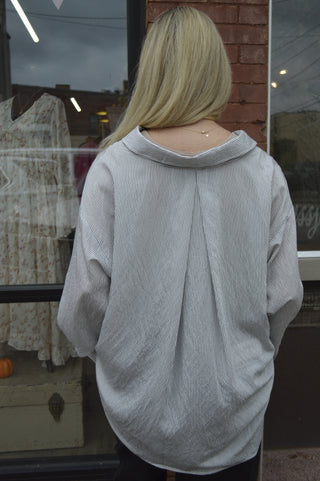 Black Stripe Button Down