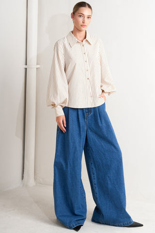 Pinstripe Chic Top - ONLINE ONLY