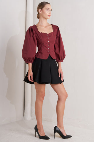 Amour Scallop Woven Top - ONLINE ONLY