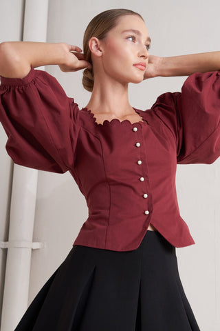 Amour Scallop Woven Top - ONLINE ONLY