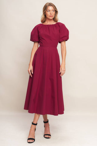 Crimson Romance Midi Dress - ONLINE ONLY