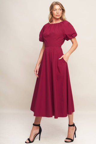 Crimson Romance Midi Dress - ONLINE ONLY