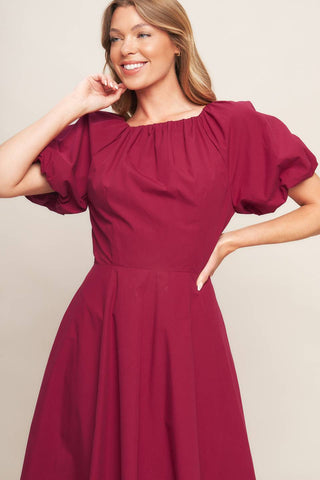 Crimson Romance Midi Dress - ONLINE ONLY