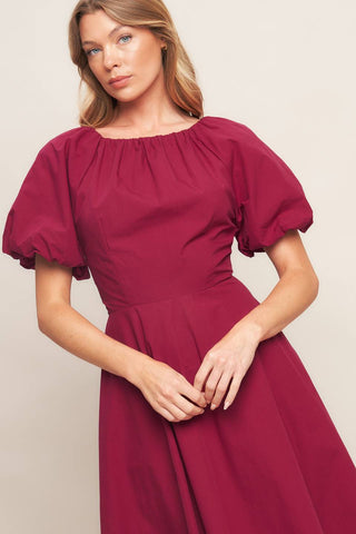 Crimson Romance Midi Dress - ONLINE ONLY