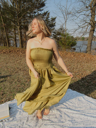 Olivia Pleated Maxi Dress