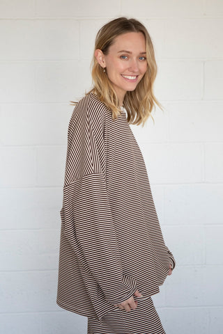 Dani Top - Brown Stripe